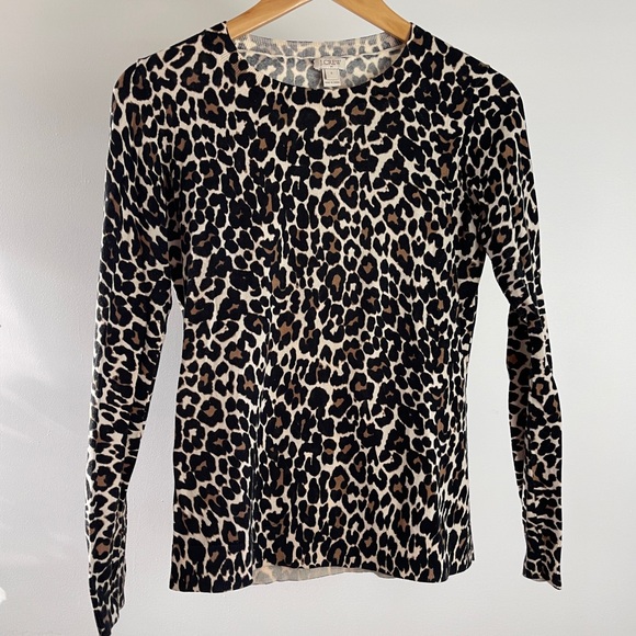 J. Crew Tops - J. Crew leopard Print Long Sleeve Top Size S